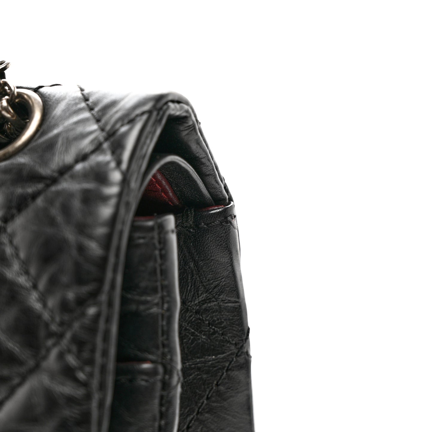 Aged Calfskin Quilted 2.55 Reissue 227 Flap Black