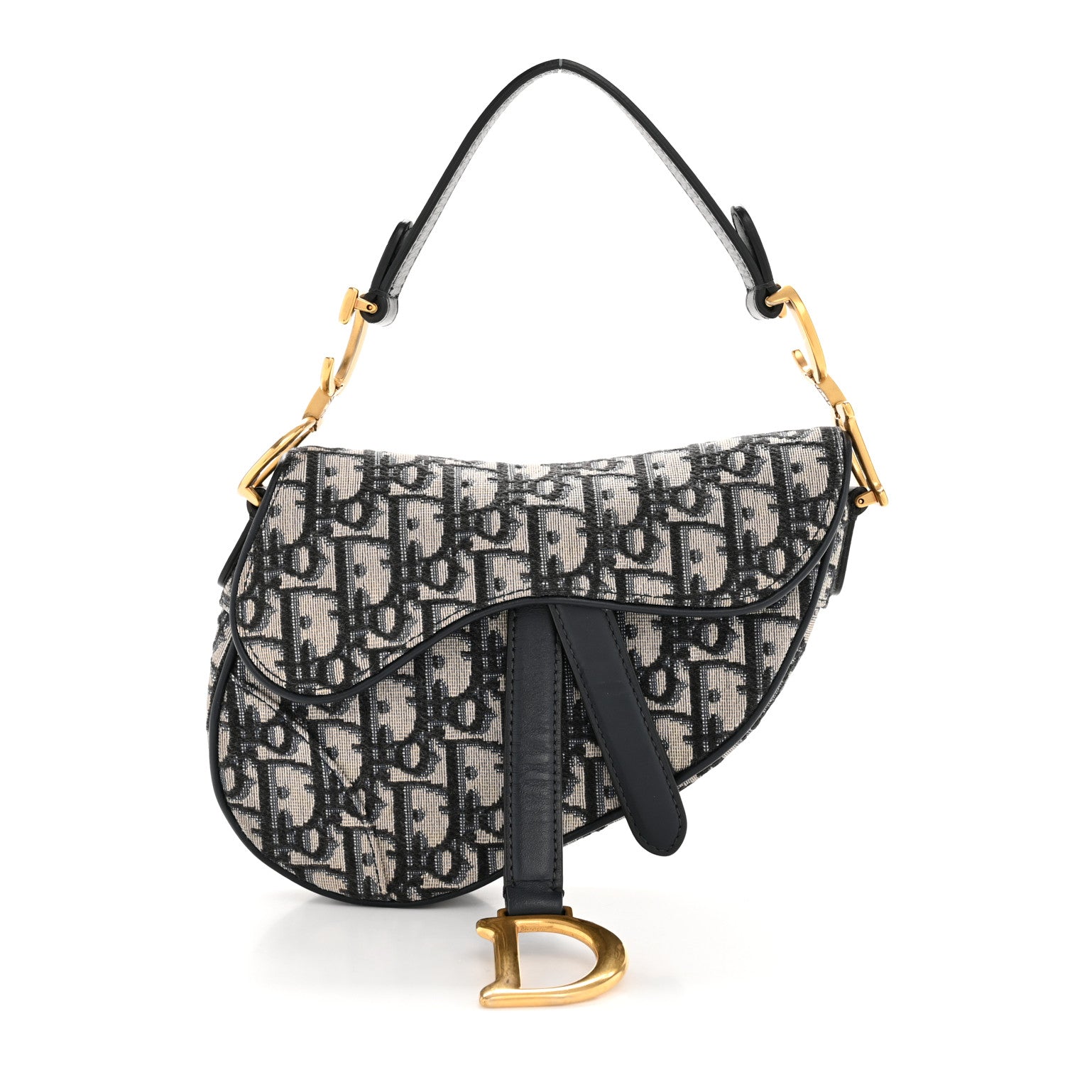Christian Dior Oblique Mini Saddle Bag Blue 1 of 34