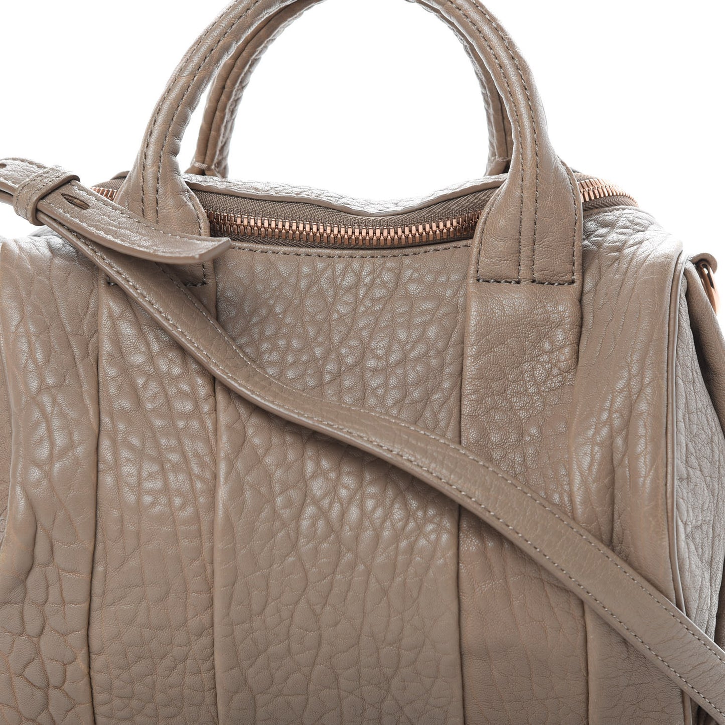 Pebbled Lambskin Rockie Latte Rose Gold Hardware