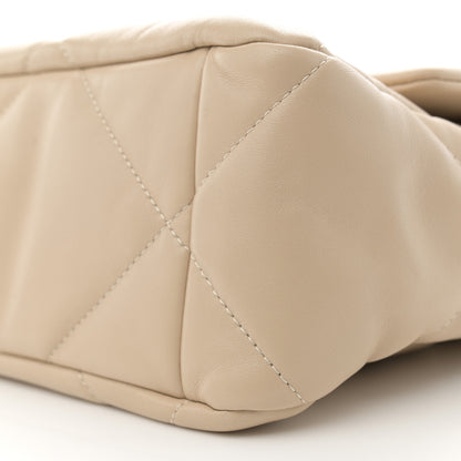 Chanel Lambskin Quilted Large Chanel 19 Flap Beige 10 of 11