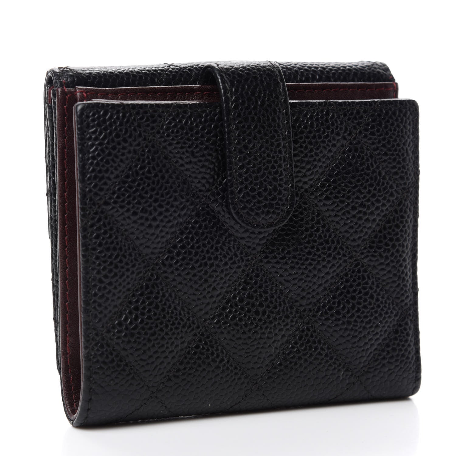 Chanel Caviar Quilted Compact French Flap Wallet Black 3 of 9