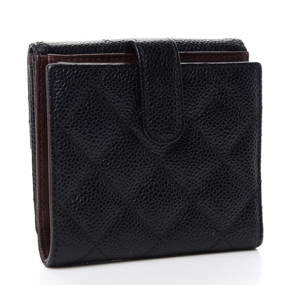 Chanel Caviar Quilted Compact French Flap Wallet Black 3 of 9