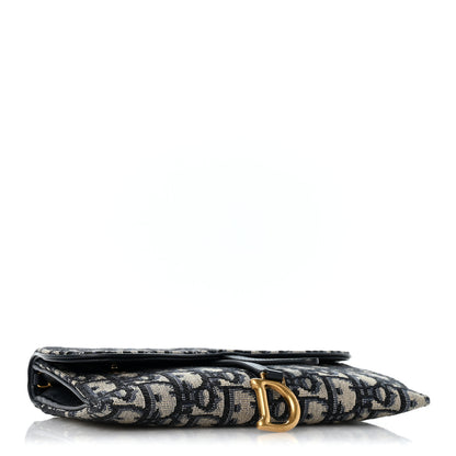 Christian Dior Oblique Small Saddle Chain Pouch Blue 5 of 12