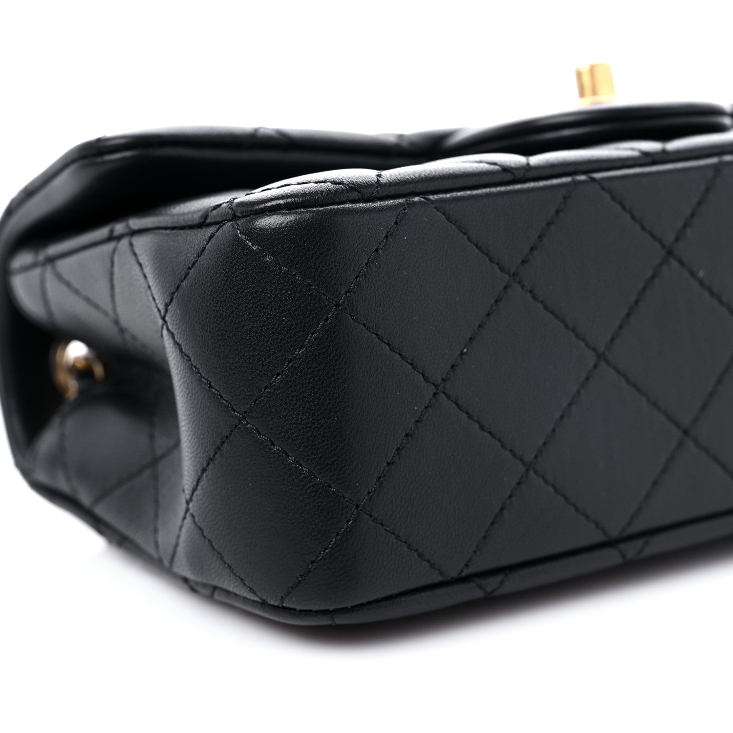 Chanel Lambskin Quilted Mini Rectangular Pearl Crush Flap Black 8 of 10