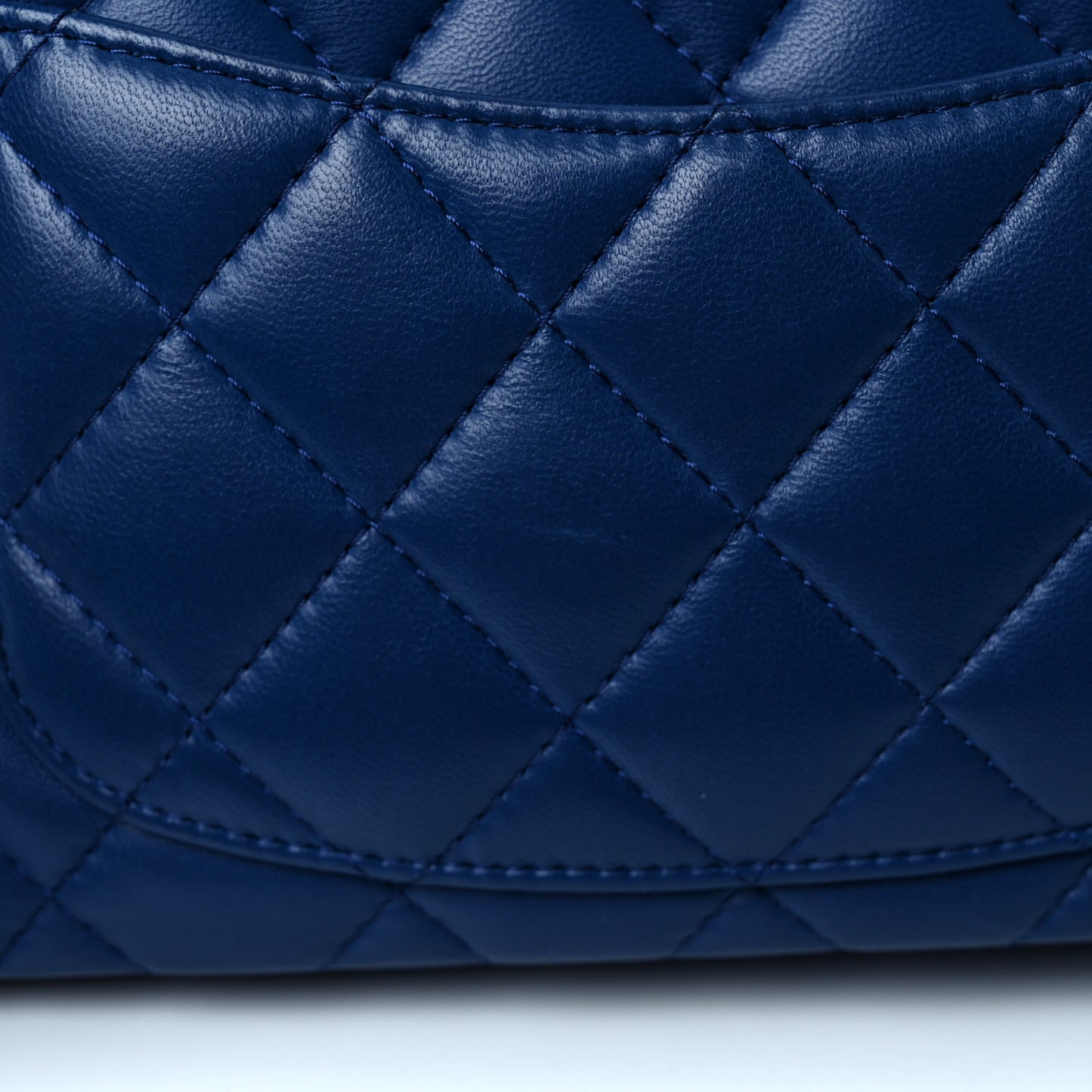 Lambskin Quilted Mini Rectangular Flap Blue