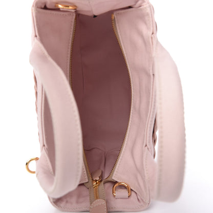 Prada Wicker Canvas Tote Pink 5 of 10