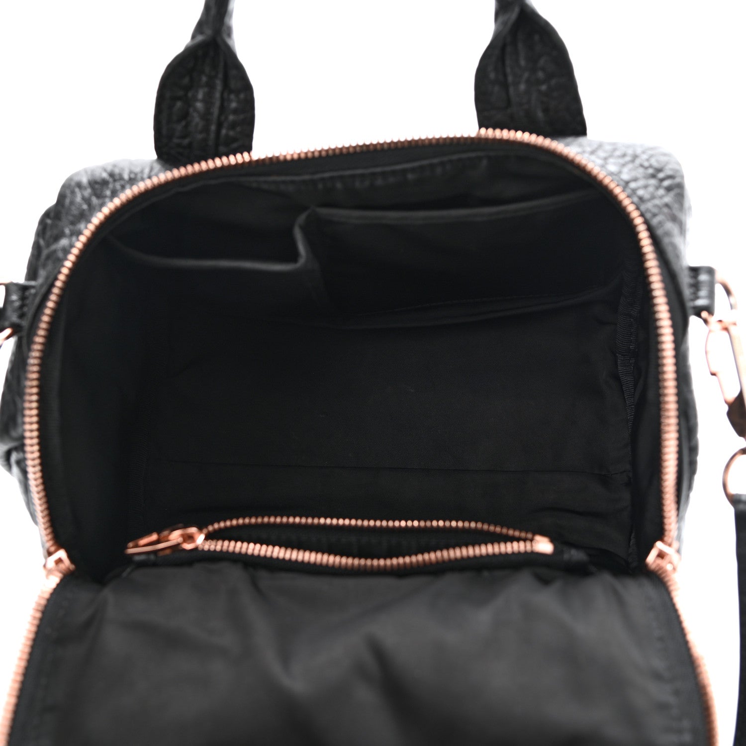 Alexander Wang Pebbled Lambskin Mini Rockie Black Rose Gold Hardware 5 of 12