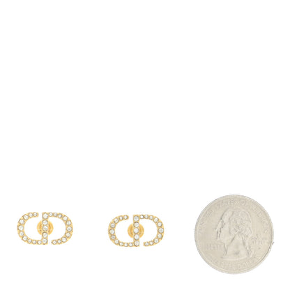 Christian Dior Crystal Clair D Lune Earrings Gold 2 of 5