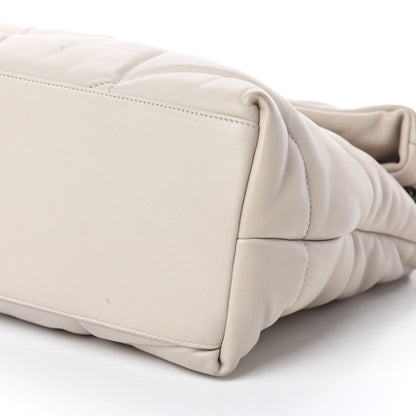 Saint Laurent Lambskin Quilted Medium Loulou Puffer Monogram Chain Satchel Crema Soft 7 of 15