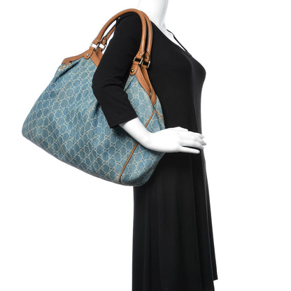 Gucci Denim Monogram Large Sukey Tote 2 of 21