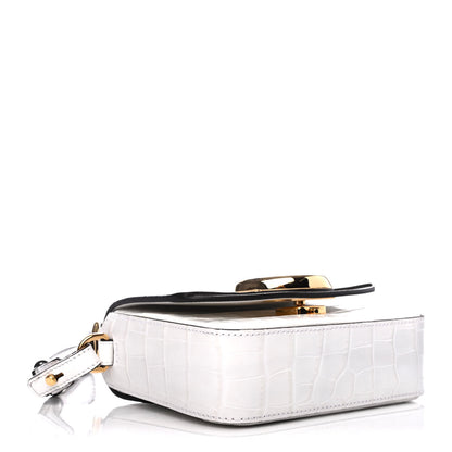 Chloe Calfskin Crocodile Embossed Mini C Double Carry Brilliant White 3 of 4