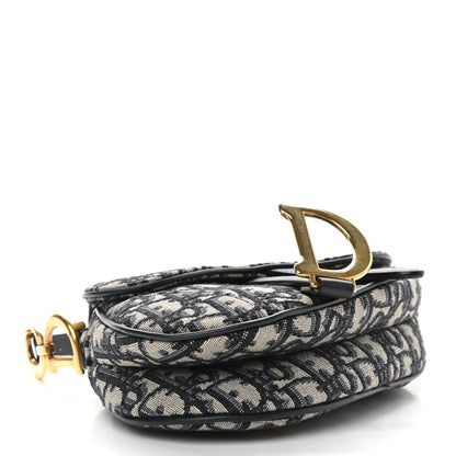 Christian Dior Oblique Mini Saddle Bag Blue 4 of 9