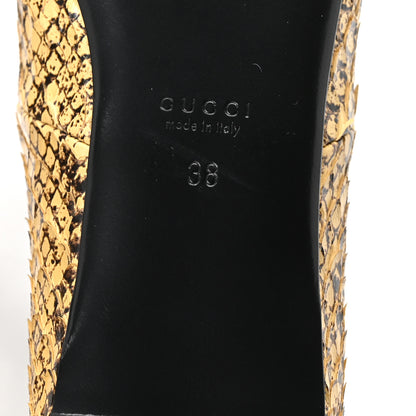 Gucci Snakeskin GG Bow Ballet Flats 38 Roccia 7 of 9