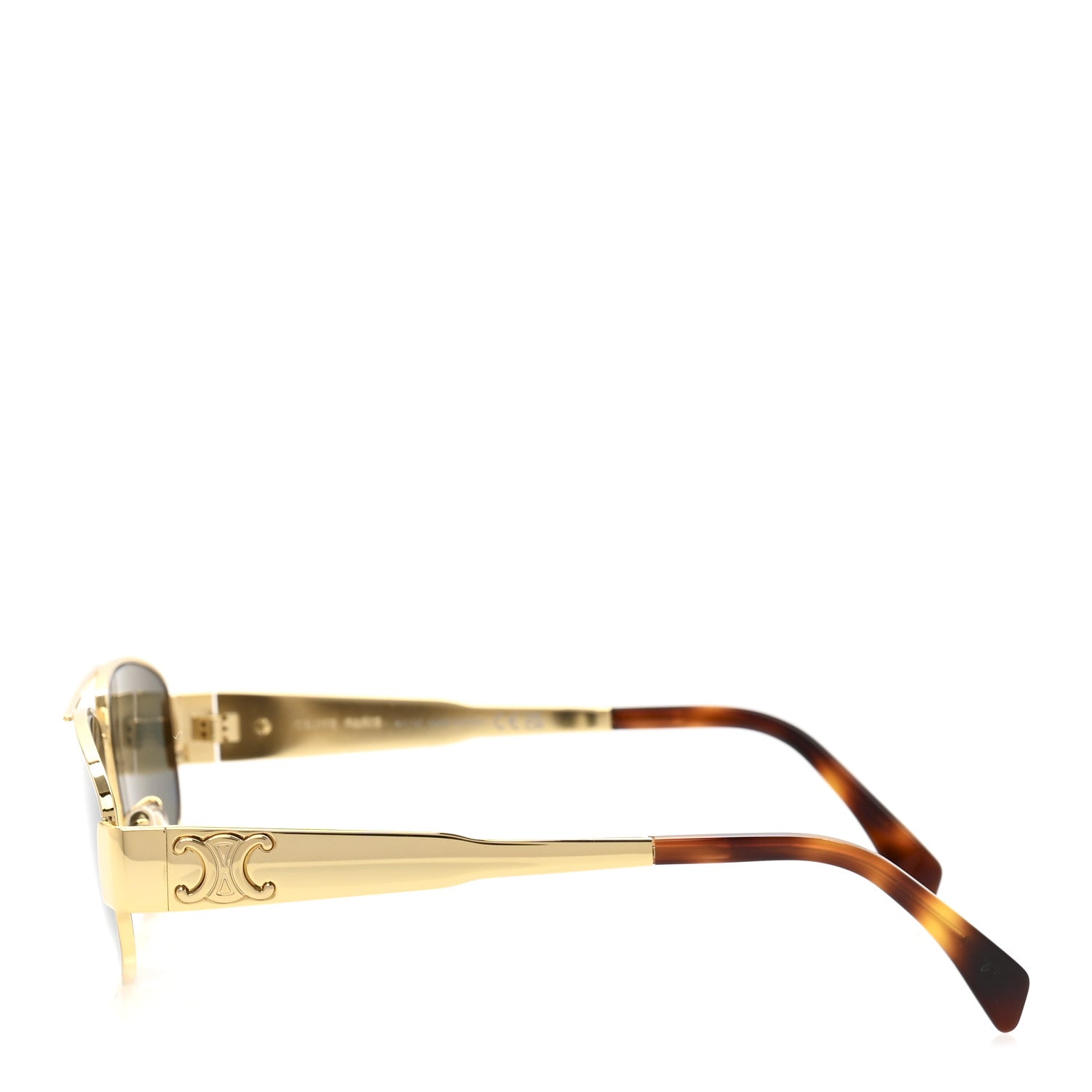 Celine Metal Triomphe 03 Sunglasses CL40281U Gold Green 3 of 9