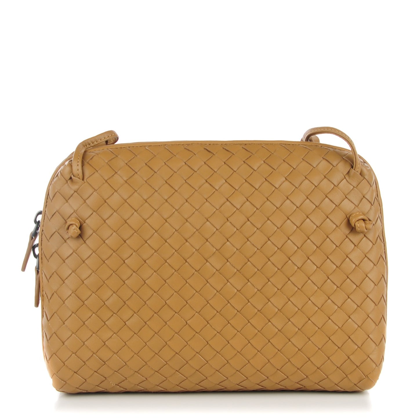 Nappa Intrecciato Pillow Crossbody Messenger Camel