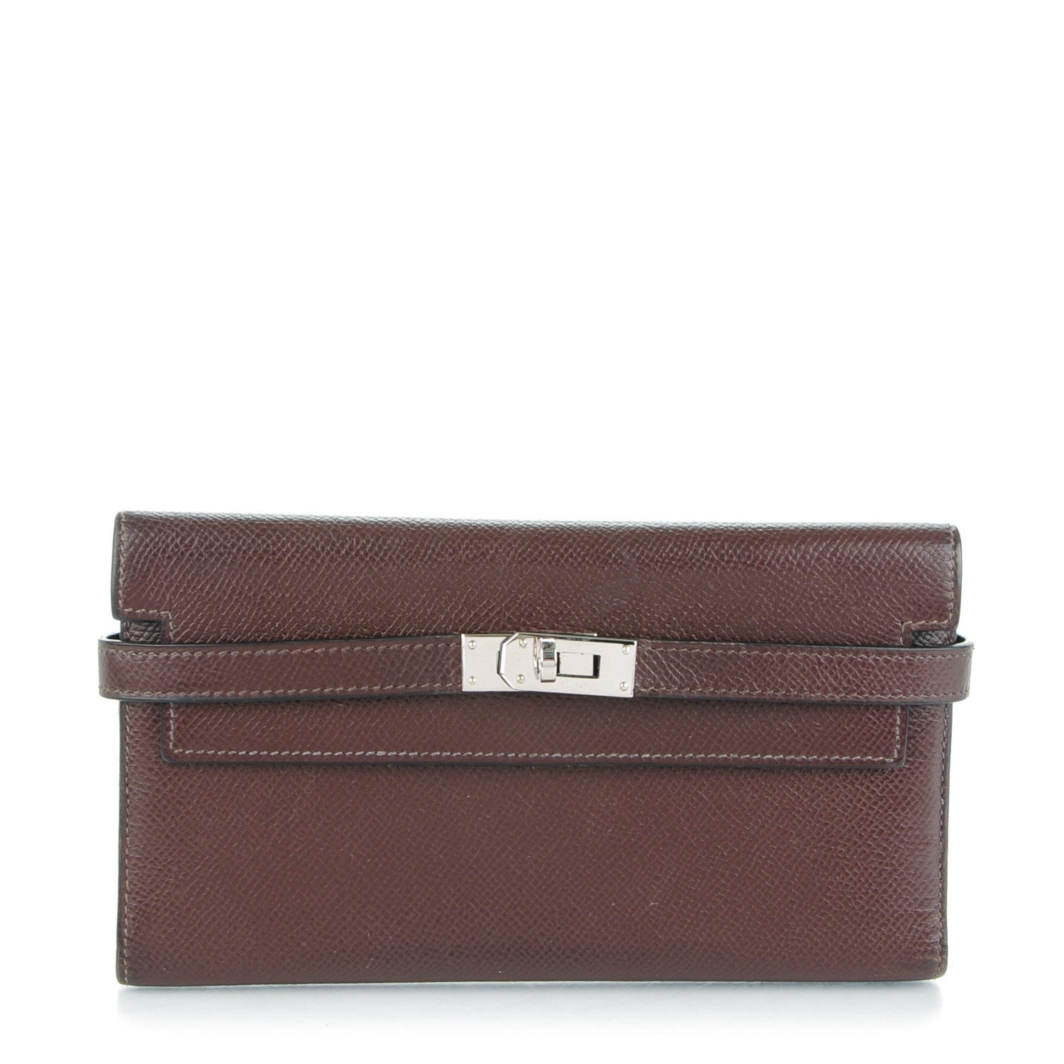 Hermes Epsom Kelly Tri-Fold Wallet Chocolate 1 of 14