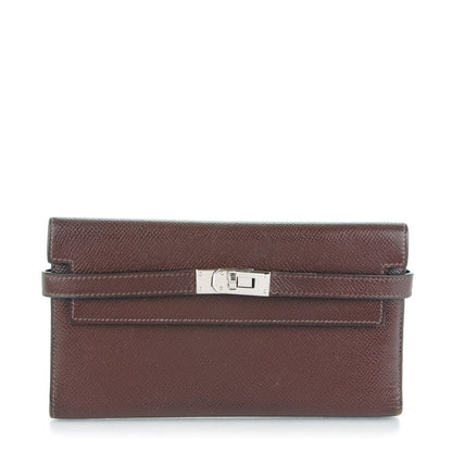 Hermes Epsom Kelly Tri-Fold Wallet Chocolate 1 of 14