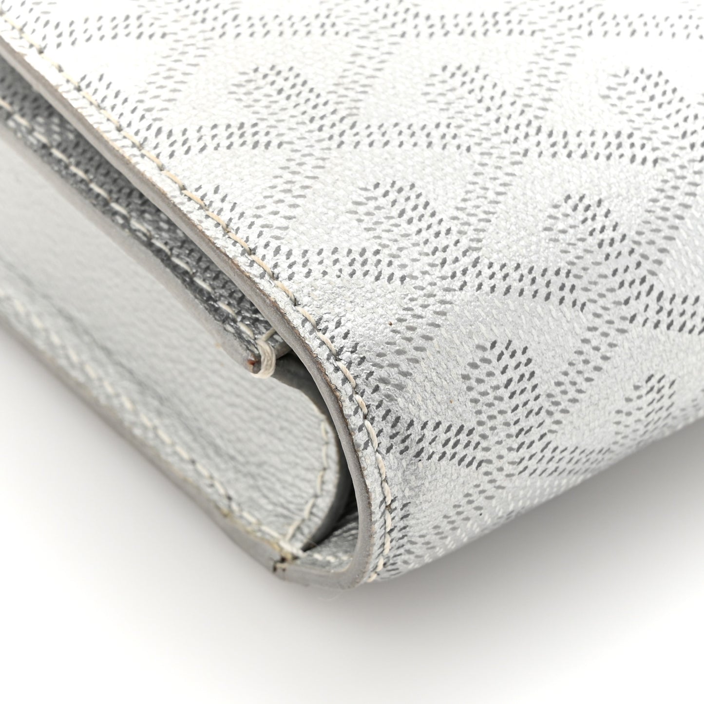 Goyardine Monte Carlo Bois Clutch With Strap Silver