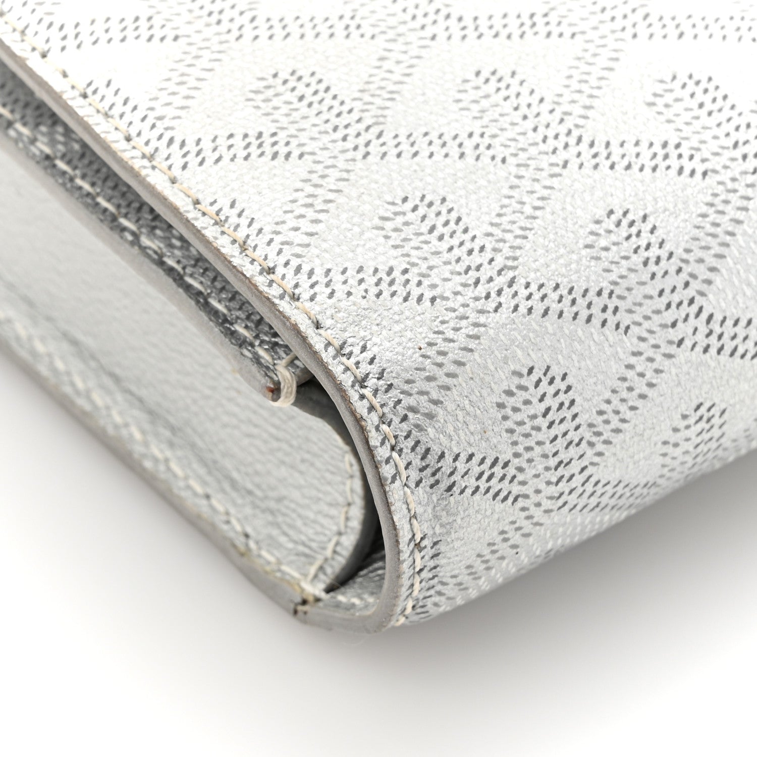 Goyard Goyardine Monte Carlo Bois Clutch With Strap Silver 14 of 17