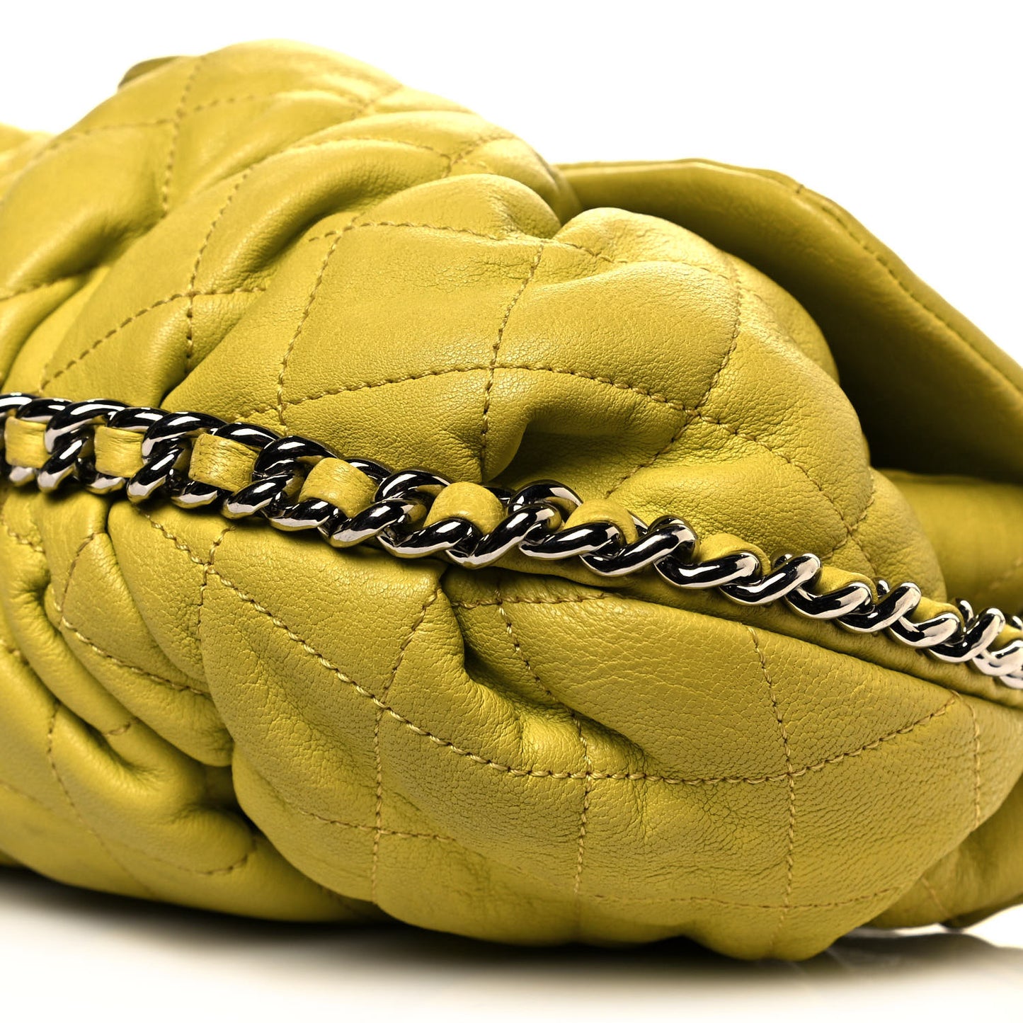 Washed Lambskin Chain Around Medium Messenger Yellow