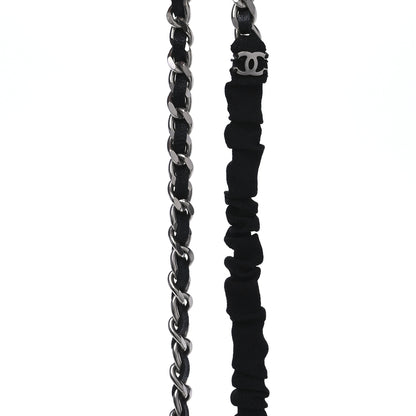 Chanel Calfskin Chain CC Headband Black Silver 5 of 5