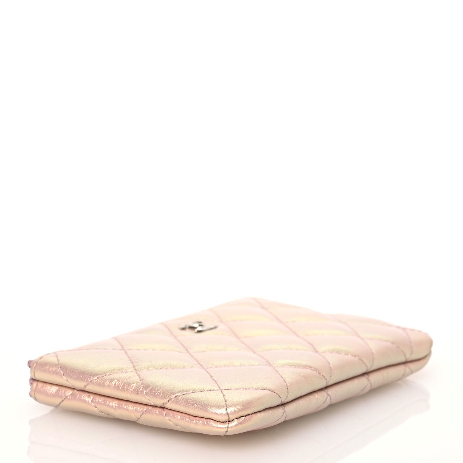 Chanel Iridescent Calfskin Quilted Small Cosmetic Case Pink 4 of 9