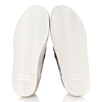 Saint Laurent Canvas Zebra Print Venice Low T Slip On Sneakers 36 White Black 6 of 8