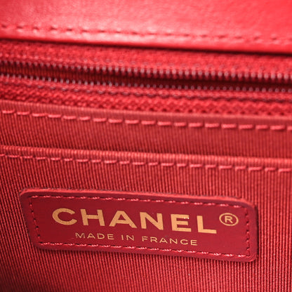 Chanel Calfskin Chevron Quilted Mini Statement Flap Red 6 of 9