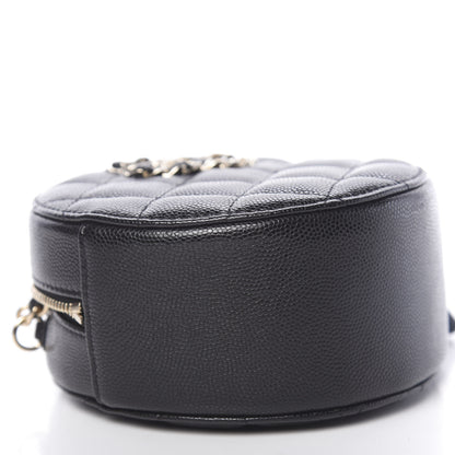 Chanel Caviar Quilted French New Wave Round Clutch With Chain Black 7 of 10