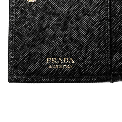 Prada Saffiano Metal Tri-Fold Wallet Black 6 of 8