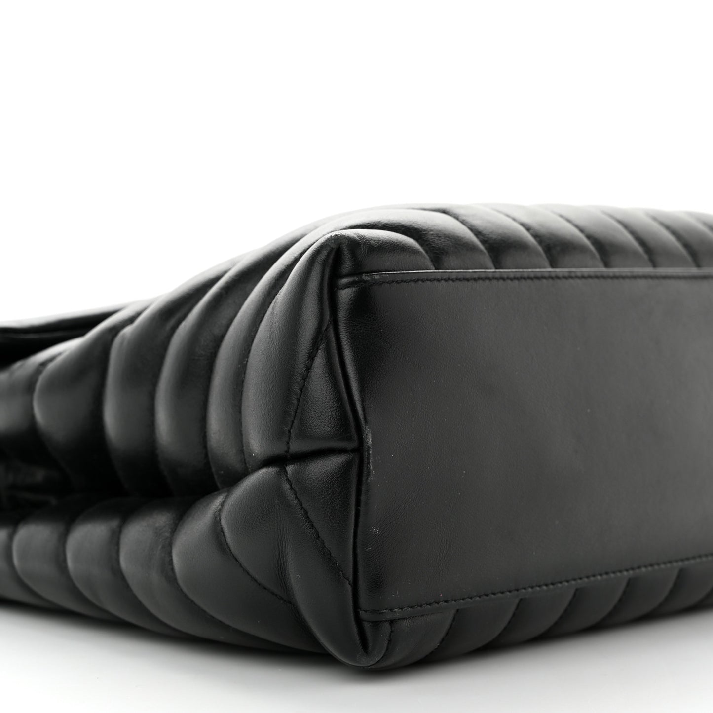 Calfskin Y Quilted Monogram Monochrome Medium Loulou Chain Satchel Black