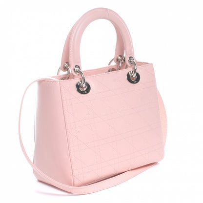 Christian Dior Leather Stitched Cannage Medium Lady Dior Pink 3 of 8