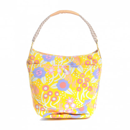 Chanel Canvas CC Camellia Rope Shoulder Bag Yellow 1 of 7