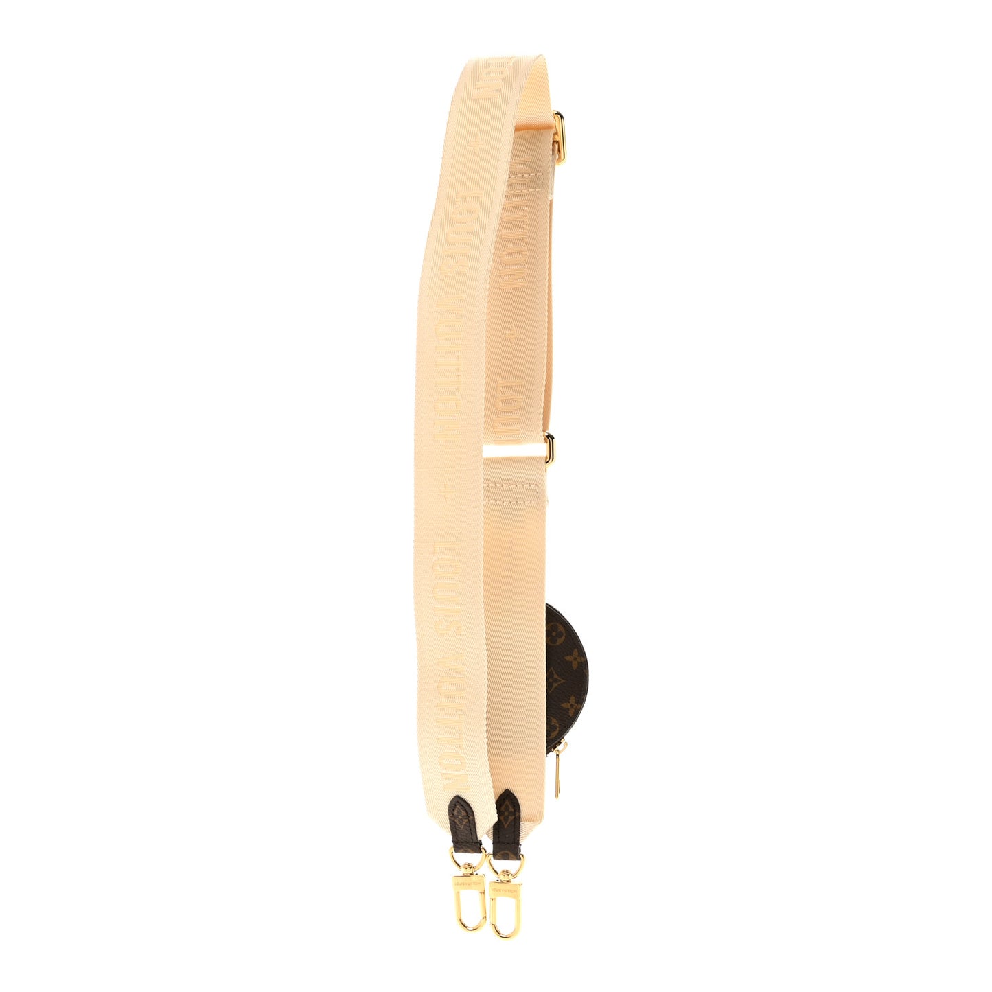 Nylon Monogram Strap with Coin Purse Cream