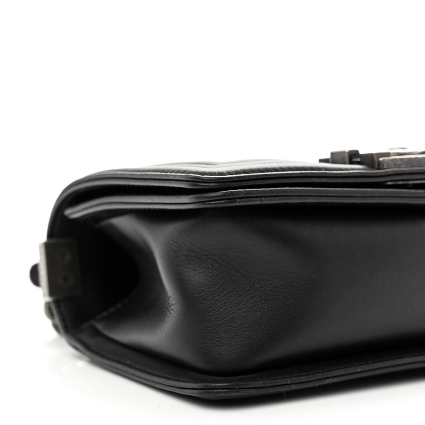 Lambskin Quilted Small Boy Flap Black