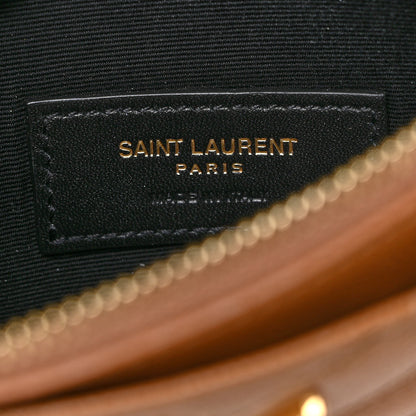 Saint Laurent Grain De Poudre Chevron Monogram Bill Pouch Dark Natural 6 of 10