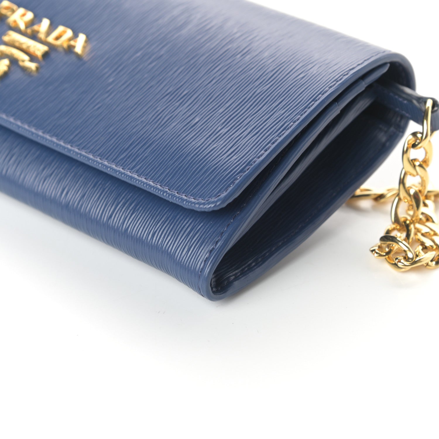 Prada Vitello Move Chain Wallet Bleuette 9 of 9