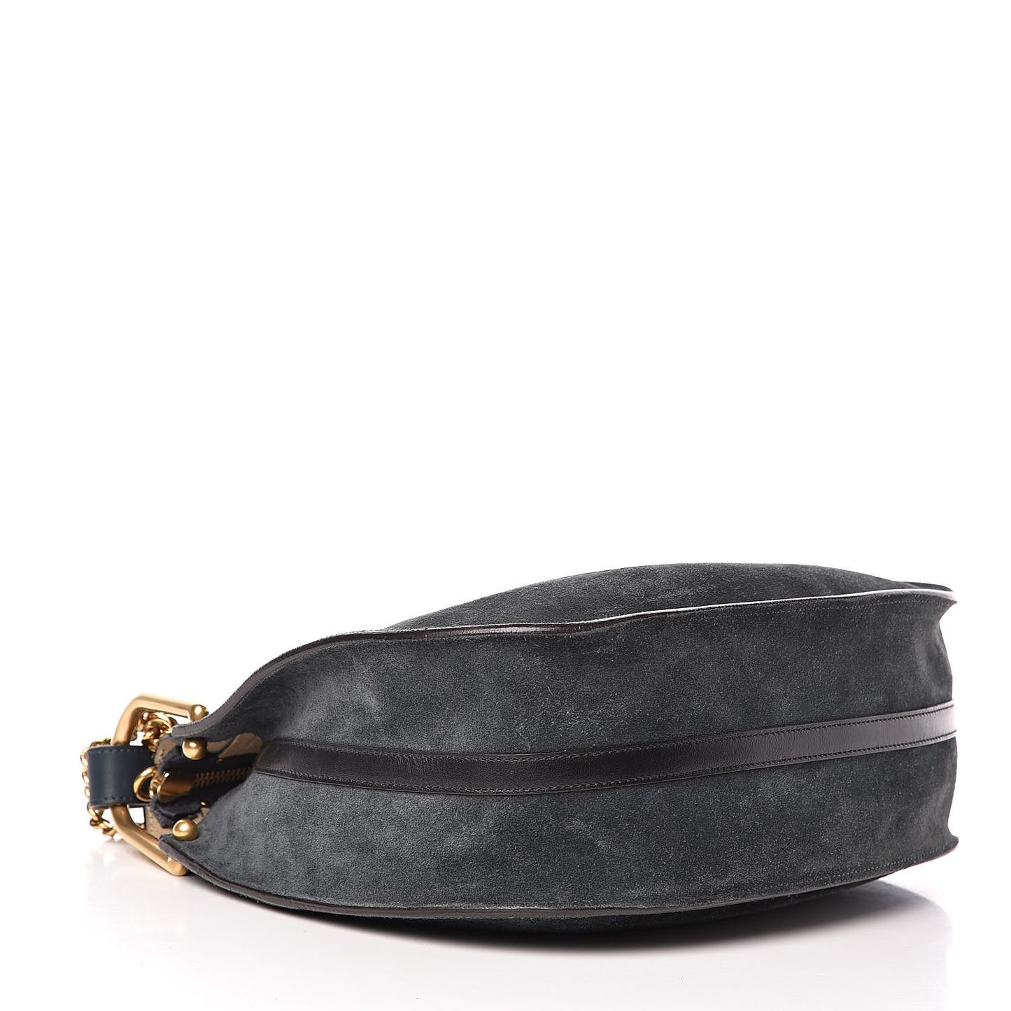 Calfskin Suede Small Hayley Hobo Silver Blue