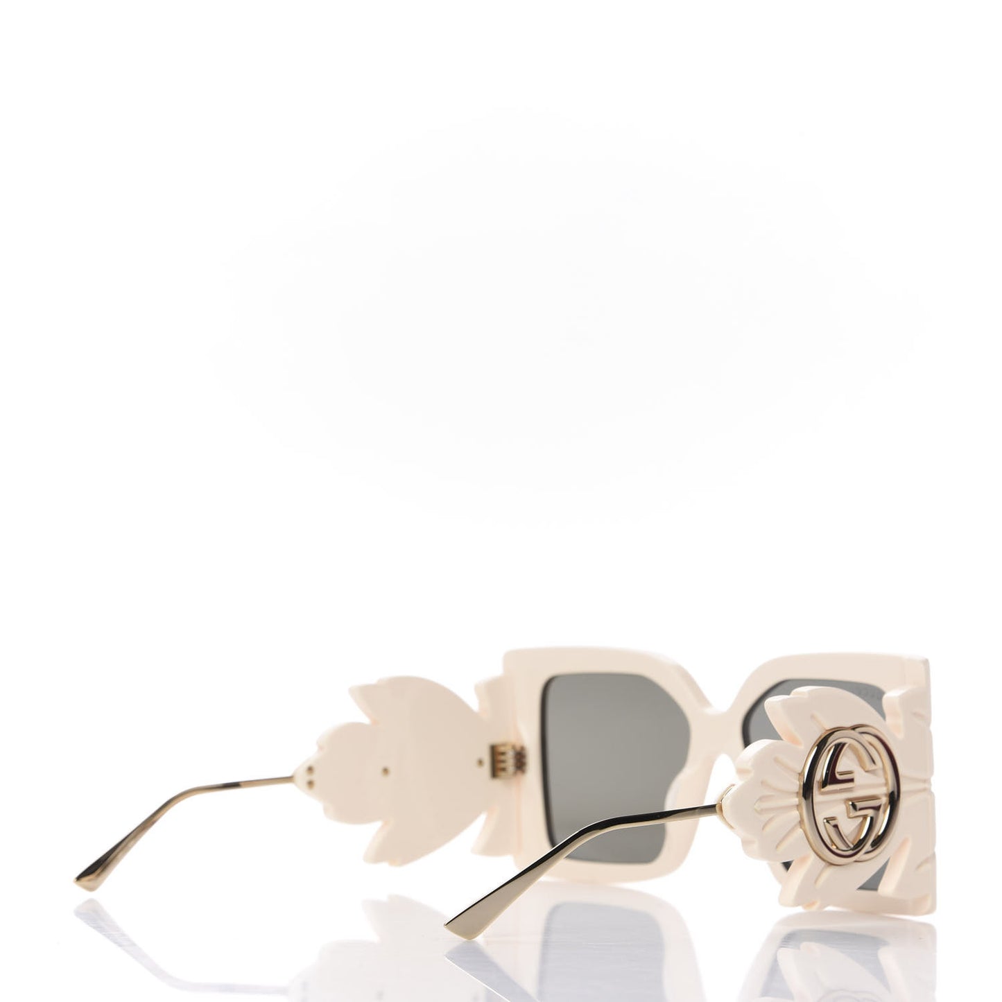 Acetate Square Frame Wing Sunglasses GG0535S Ivory