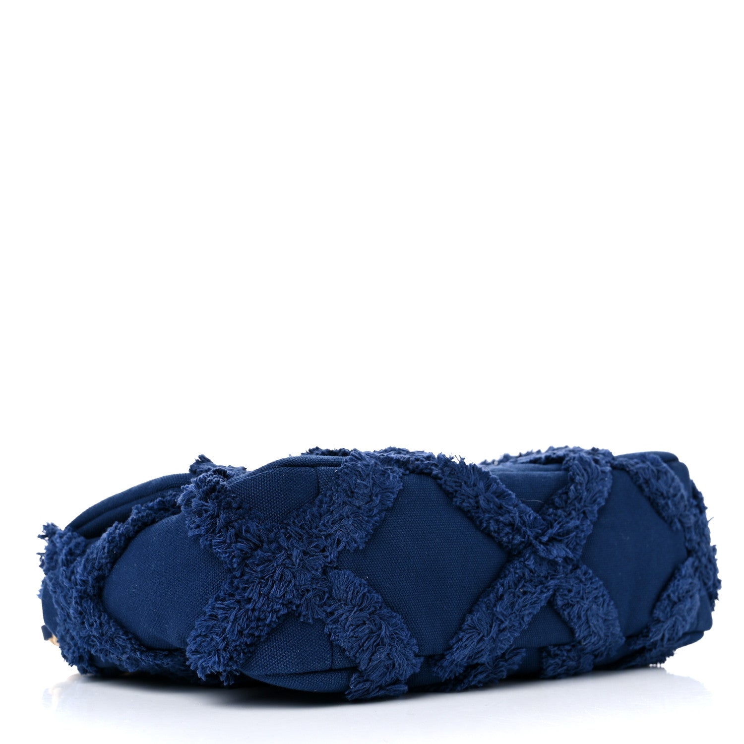 Chanel Cotton Canvas Quilted Medium Chanel 19 Flap Navy Blue 4 of 9