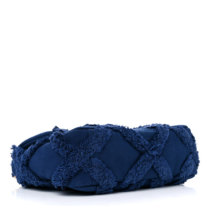Chanel Cotton Canvas Quilted Medium Chanel 19 Flap Navy Blue 4 of 9