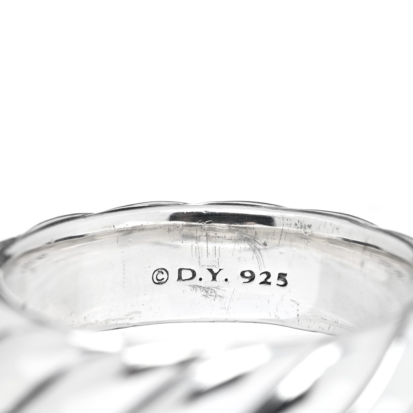 Sterling Silver 6mm Sculpted Cable Band Ring 57 8