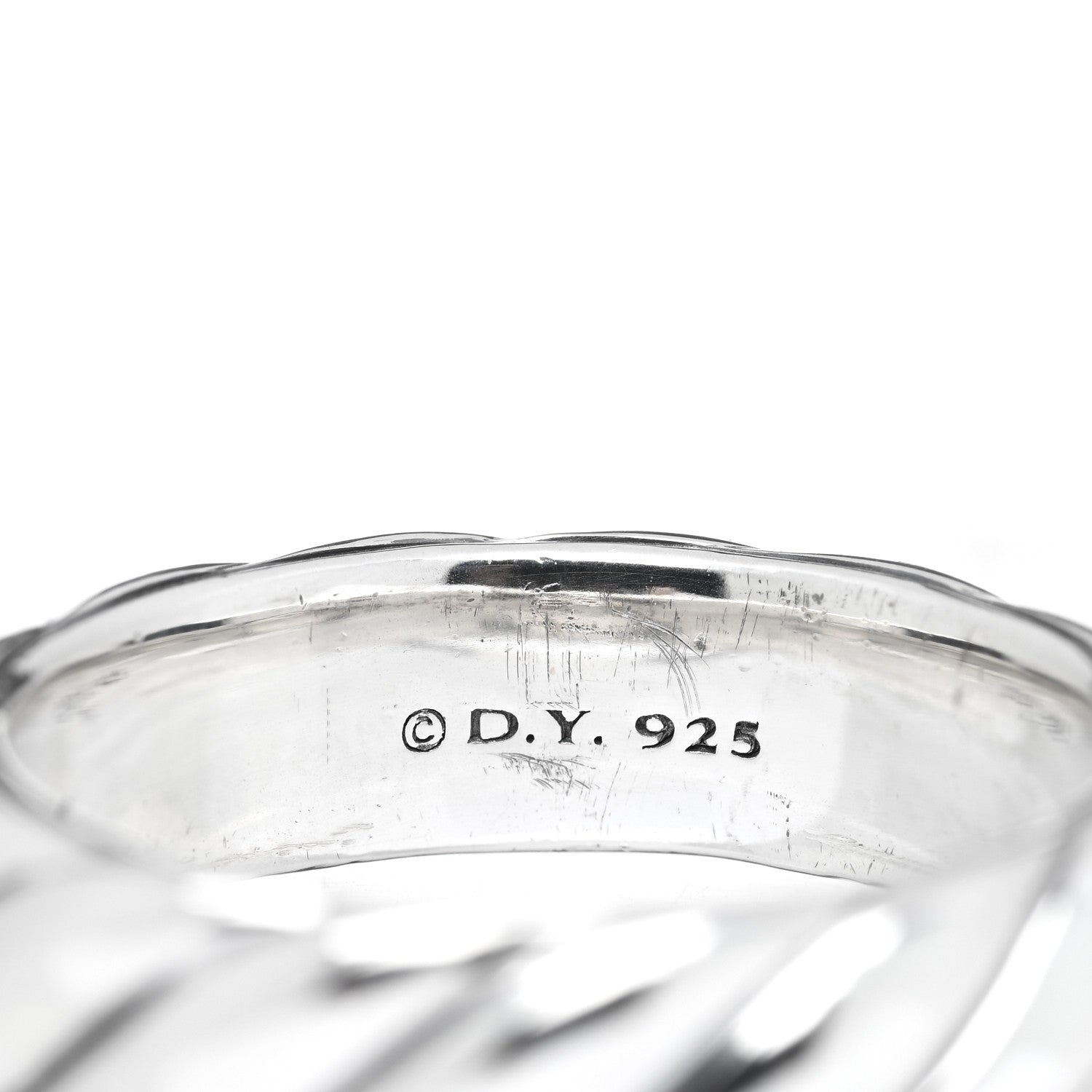 David Yurman Sterling Silver 6mm Sculpted Cable Band Ring 57 8 4 of 4