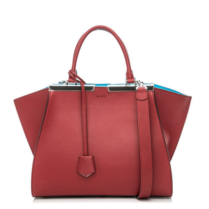 Fendi Vitello Dolce Shiny Nappa Petite 3Jours Tote Mattone Maldives 1 of 7
