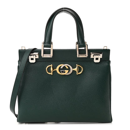 Gucci Grainy Calfskin Small Zumi Top Handle Bag Vintage Green 1 of 12