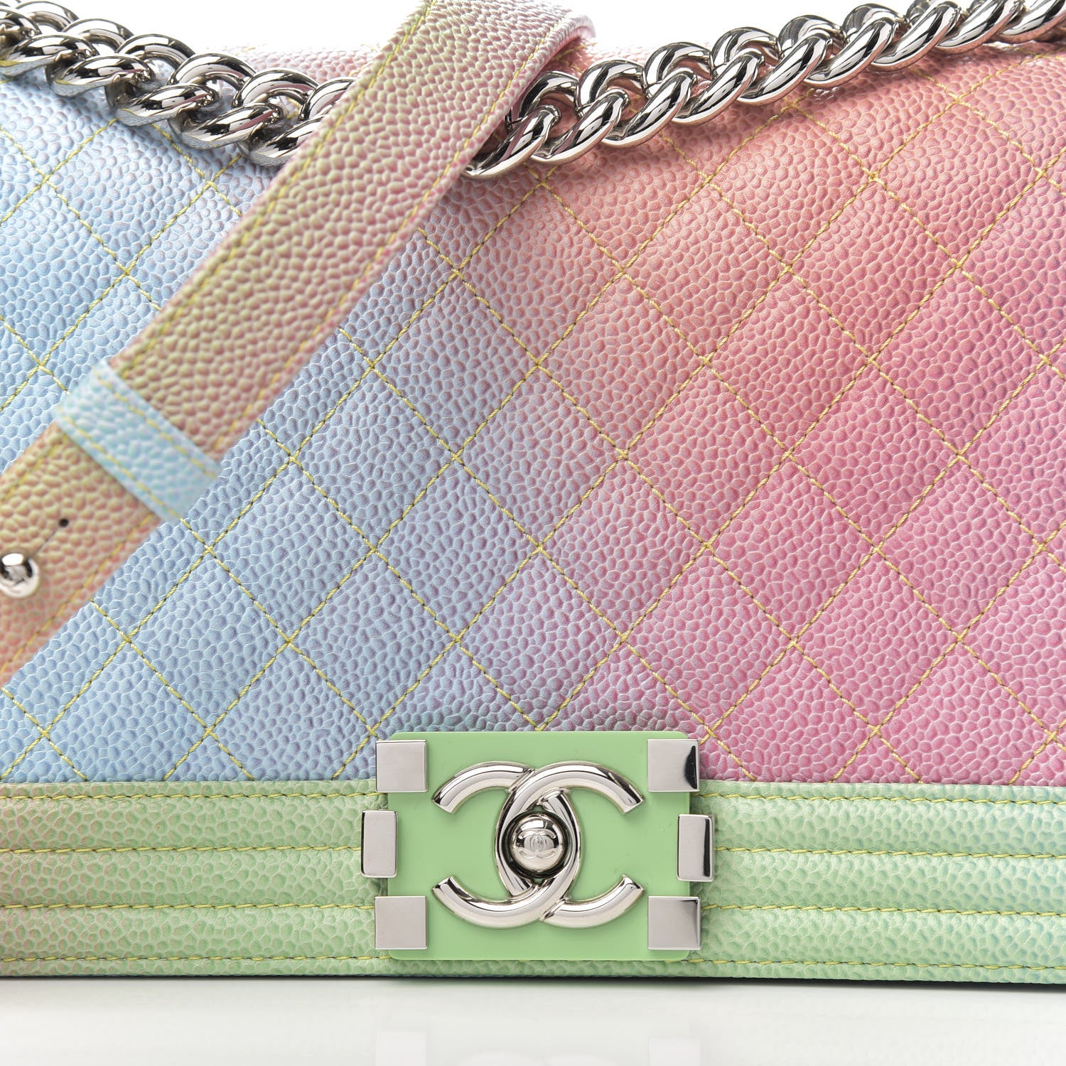 Chanel Caviar Quilted Medium Rainbow Boy Flap Multicolor 10 of 11