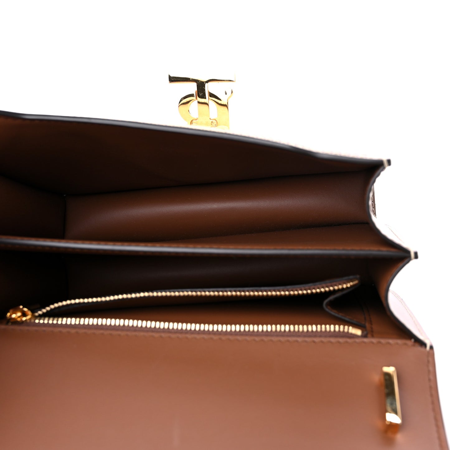 Canvas Calfskin Small TB Bag Natural