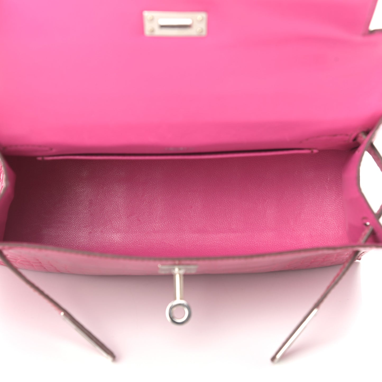 Shiny Alligator Kelly Pochette Fuchsia