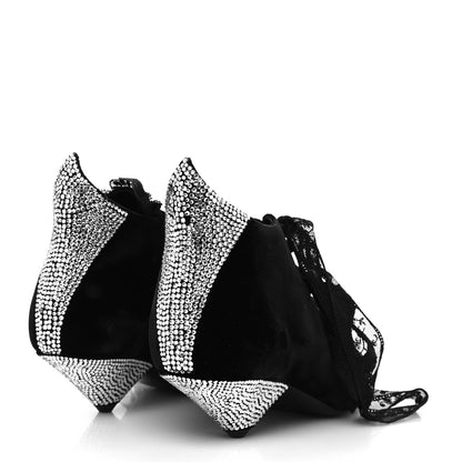 Saint Laurent Velluto Master Crystal Embellished Blaze 45 La Strass Ankle Boots 40 Black 4 of 8