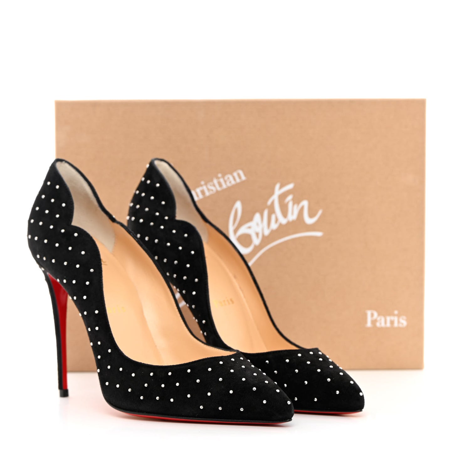Veau Velours Studded Hot Chick 100 Pumps 38 Black Silver